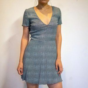 Reformation Grey Plaid Minidress